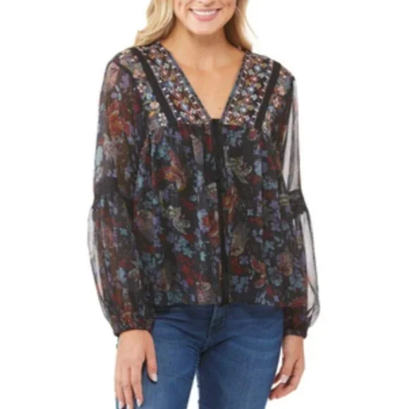 Ladies JW Flowing Peasant Top Size Medium