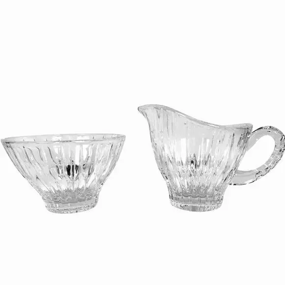 Mikasa Park Lane Retired Crystal Cream Pitcher and Open Sugar Bowl Set