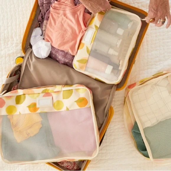 NWOT CALPAK Tutti Frutti Packing Cubes Set Medium & Large Travel Organizers