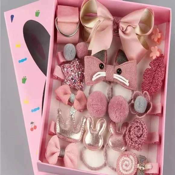 Pink Hair 19 pcs Accessories Set for Kids 0416