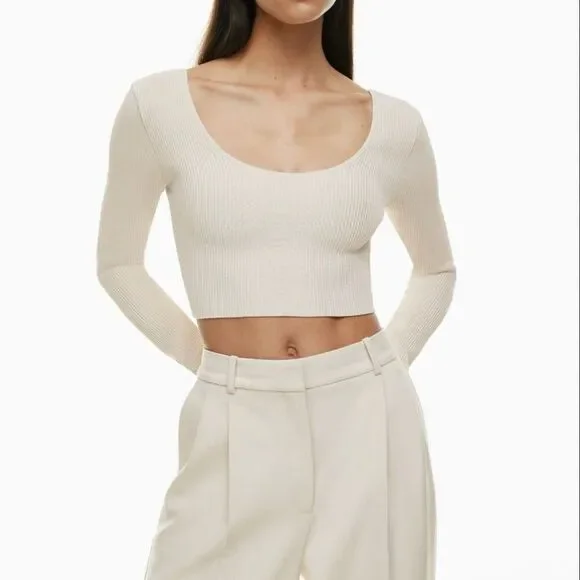 Aritzia Babaton Sculpt Knit Scoopneck Longsleeve M