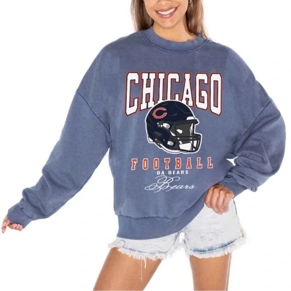 Chicago Bears Blue Oversized Women’s Sweatshirt in Size Large