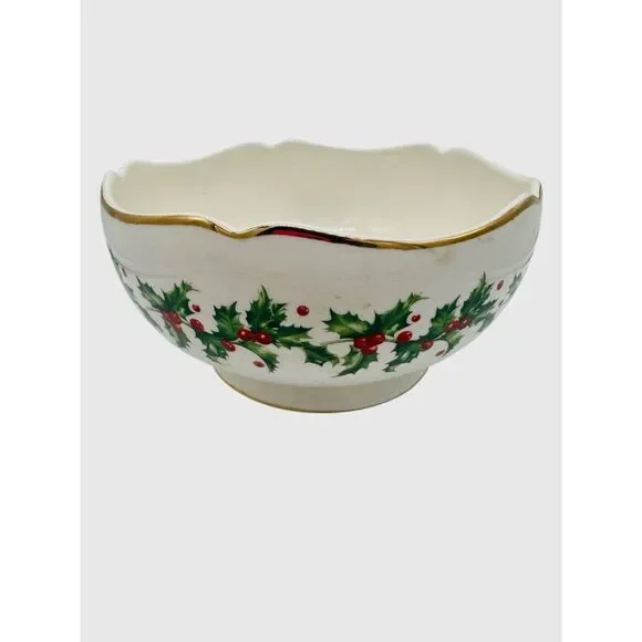 Lenox Teleflora 75th Anniversary Holly Berry Serving Bowl