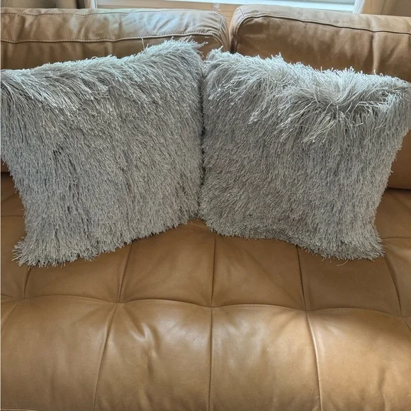 Pier 1 Imports Champagne Shag Decorative Pillows