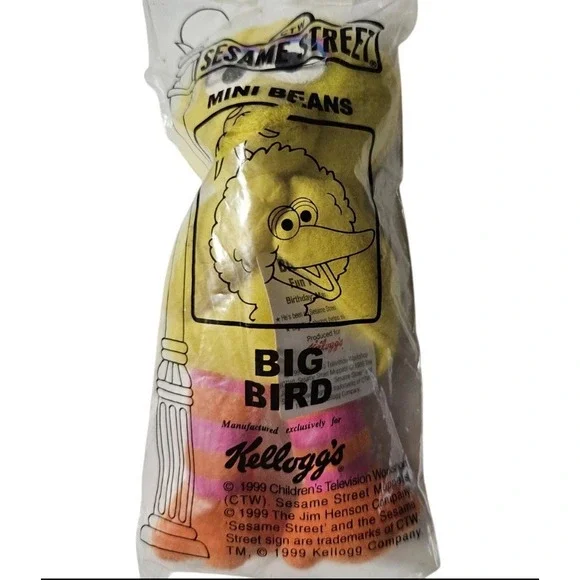 1999 Sesame Street‎ Big Bird Kelloggs Mini Beans New in Package