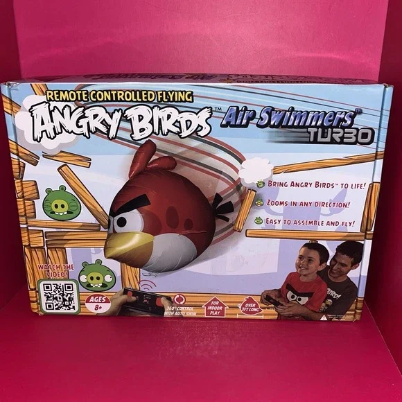 Angry Birds Air Swimmers Turbo Remote Control Flying Balloon RC Rovio 3‎ Ft Long