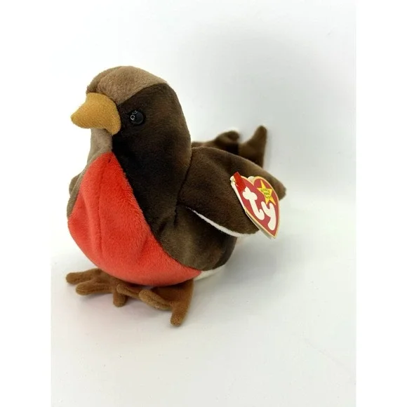 Ty Beanie Baby Early the Robin Bird 1997 Red Breast Plush Toy w/ Tags Vintage‎