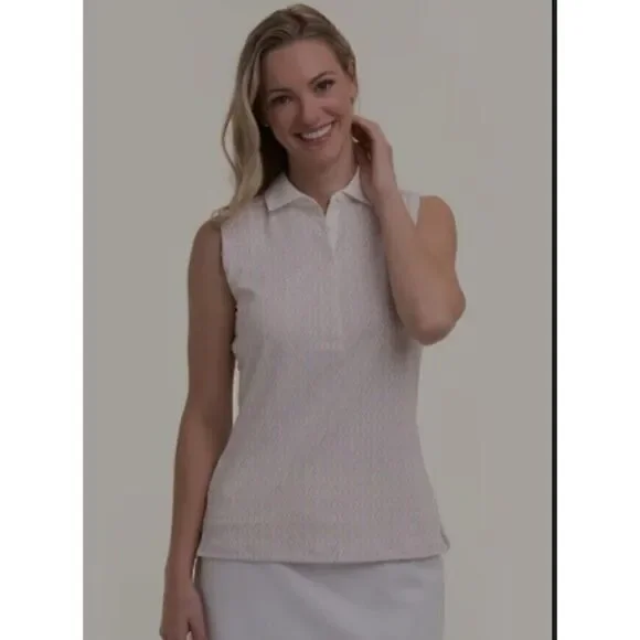 Fairway & Greene Emili Sleeveless Polo Top Women's Size S