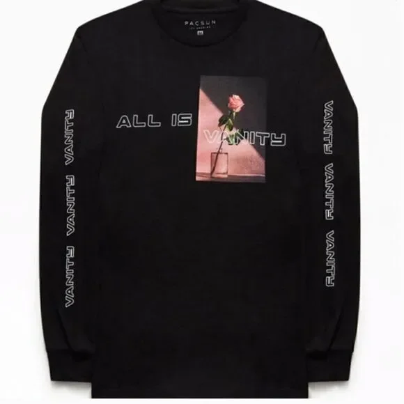 Pacsun All Is Vanity Long Sleeve T-Shirt Size Small