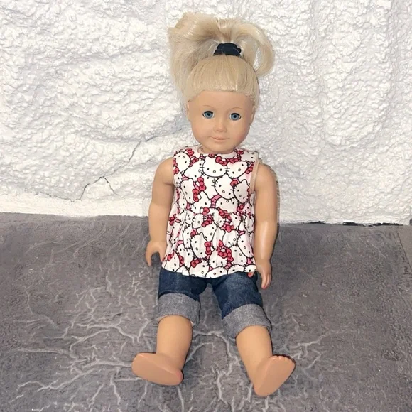 AMERICAN GIRL 18” Doll With Hello Kitty Top
