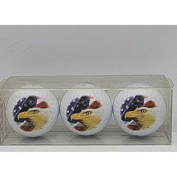 Set Of 3 Tournament Plus Golf Balls With Eagle And Flag