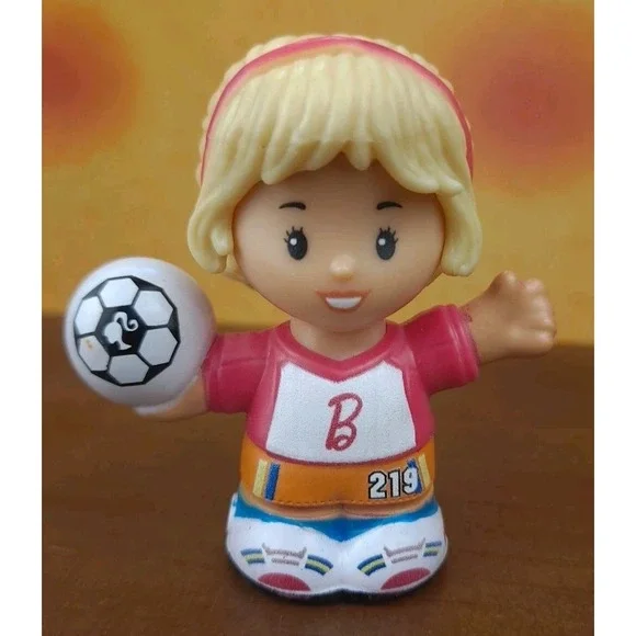 Fisher Price Little People GIRL BARBIE Blonde Soccer Player