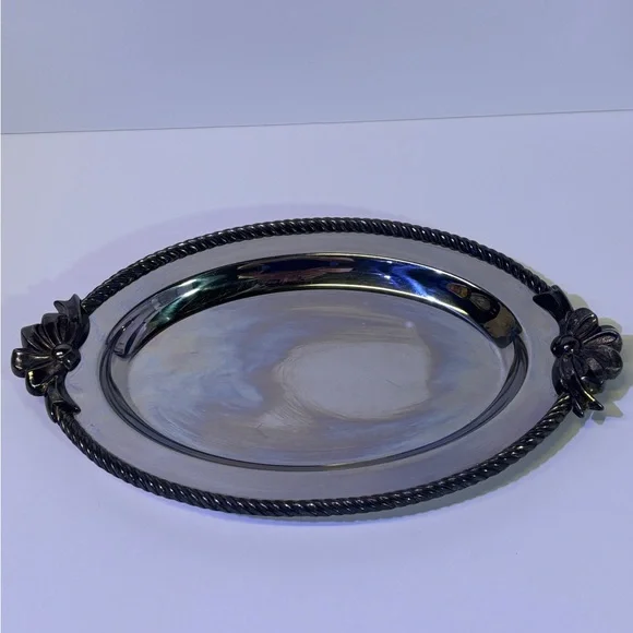 Oneida Vintage Oval Tray with Decorative Handles
