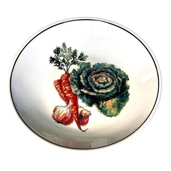 Williams Sonoma Harvest Large Serving Pasta Salad Bowl Carrots Cabbage Discontin