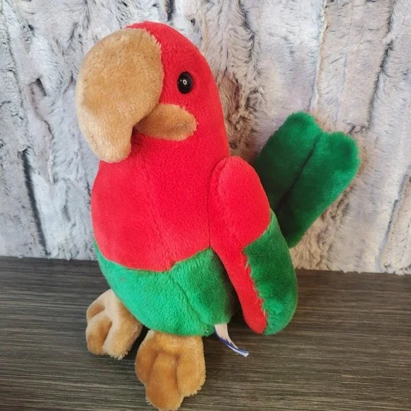 Vintage 1983 Carousel By Guy Red & Green Parrot Love‎ Bird Plush Stuffed Animal