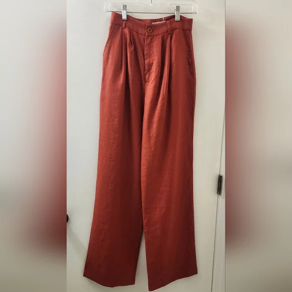 Reformation Women's Pants, Size 0, 100 %‎ Linen.