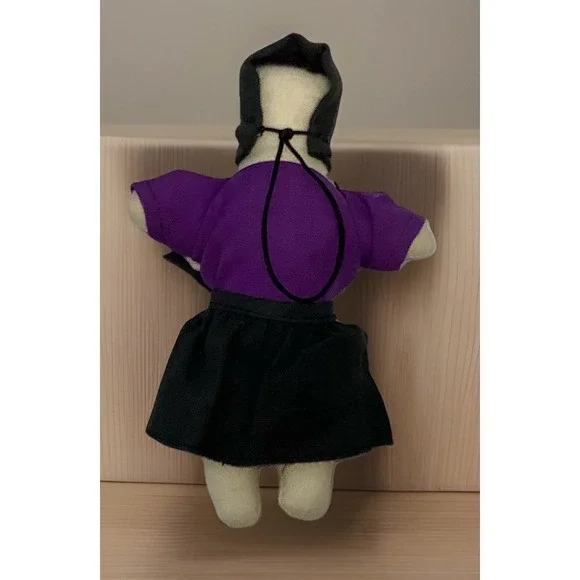 AMISH BLESSINGS Doll Cloth Girl Purple Apron & Bonnet 4.75