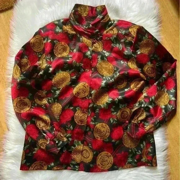 Vintage 80’s Notations Silky Secretary Blouse 8