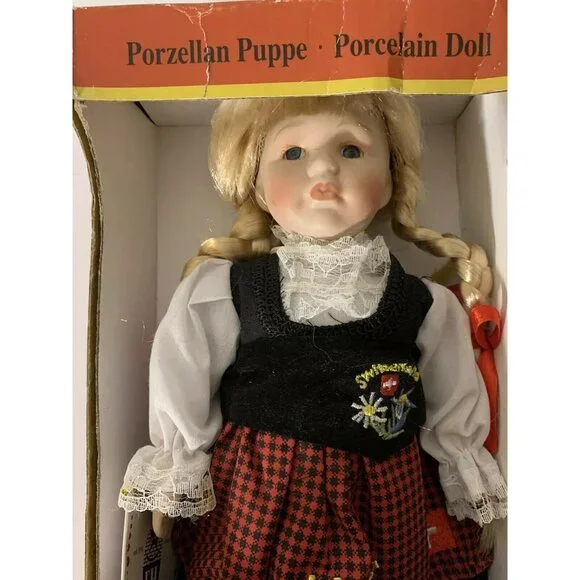 Edeltraut Hofman‎ Heidi Switzerland Handmade Porcelain Doll Vintage Nwt