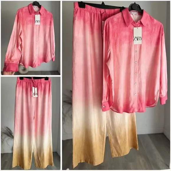 Zara Linen Blend Co-Ord Set New