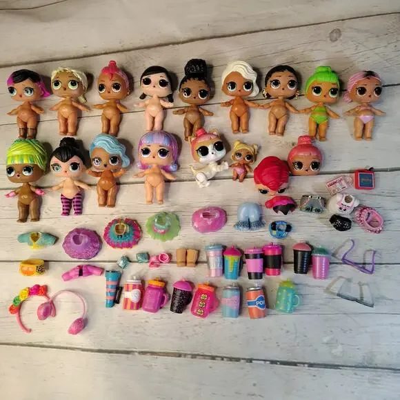 LOL OMG Surprise Dolls and Accessories Lot Cups Clothes