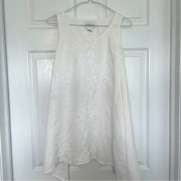 Peck & Peck Embroidered Linen Tunic Sz S Worn Twice
