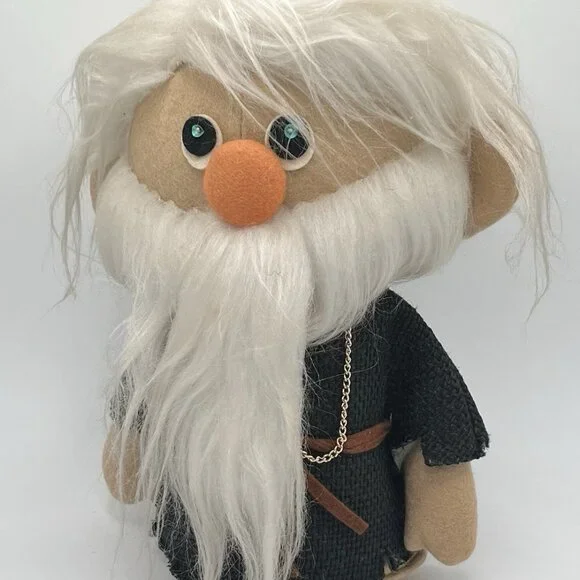 Vintage 60s Gunderful Creation Wizard Dwarf Plush Weighed Doll Japan 9” Gund