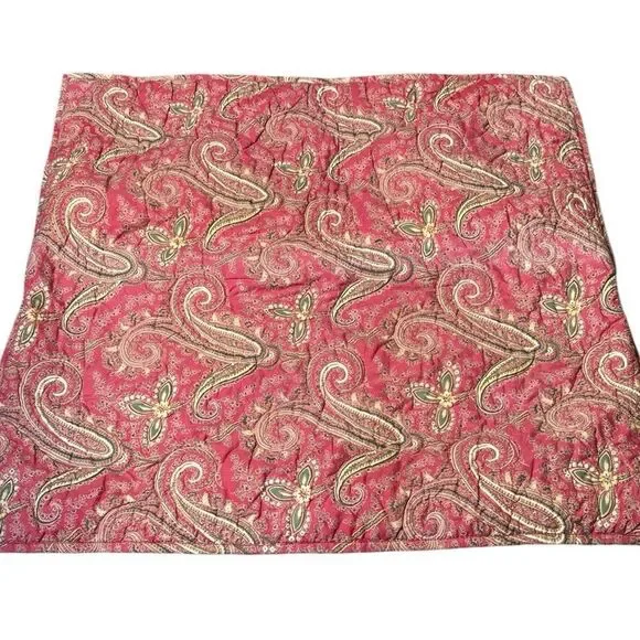 Pottery barn 100% cotton large decorative pillow sham paisley boho 26.5” x 27”