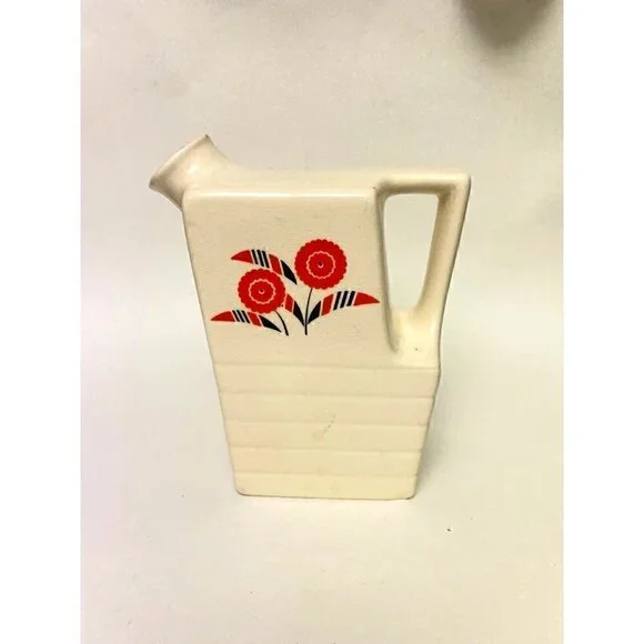 Vintage Universal Potteries Inc. Ceramic White Square Jug Pitcher