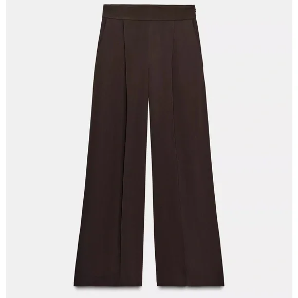 Zara NWT dart pleated brown pants