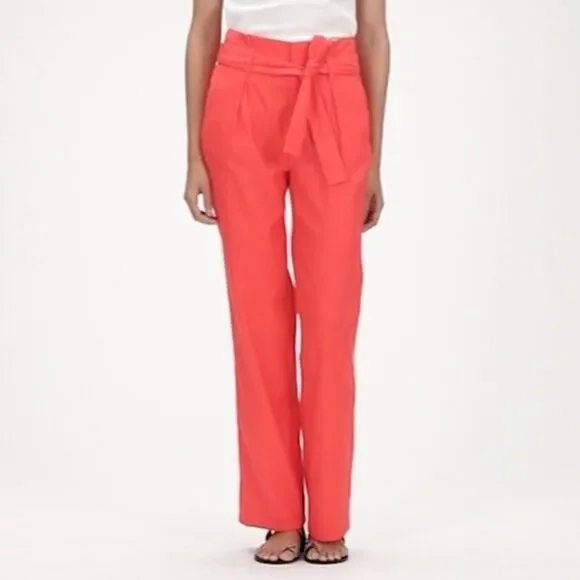 NWT Banana Republic HIGH-RISE WIDE-LEG LINEN-COTTON PANT