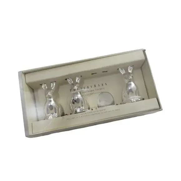 Pottery Barn Silver Bunny Placecard Holders Set of 3