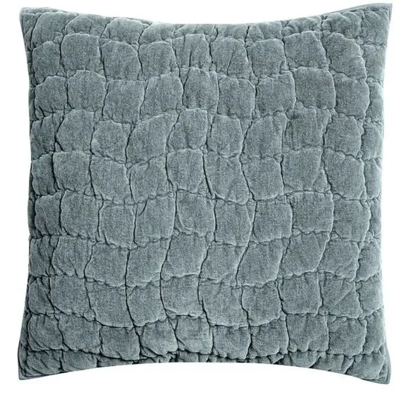 Pottery Barn Cozy Cloud Quilted Pillow Sham in Steel Blue