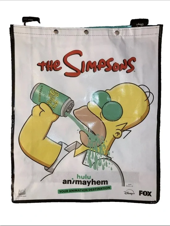 Disney The Simpsons Yellow White Green Graphic Garment Bag