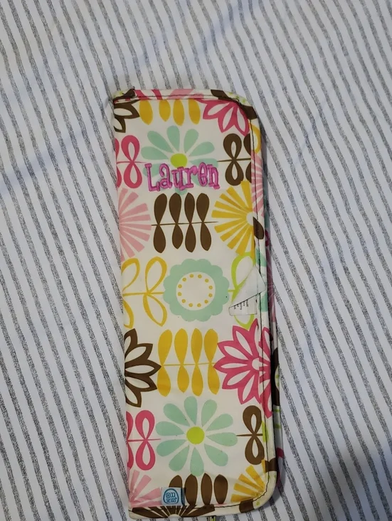 Personalized Floral Pink, Yellow & Mint Hot Iron Cover - Lauren