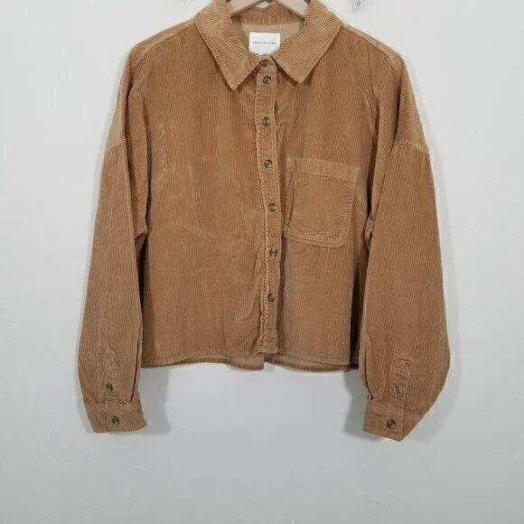 American Eagle Corduroy Button Down Shirt‎ Long Sleeve Size L