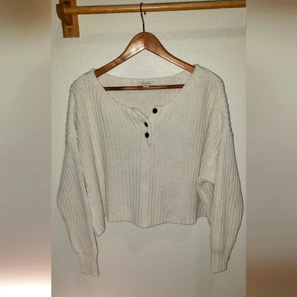 American Eagle | Chunky Henley Knit Sweater