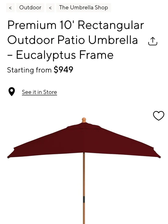 Pottery Barn Rectangular Umbrella Canopy