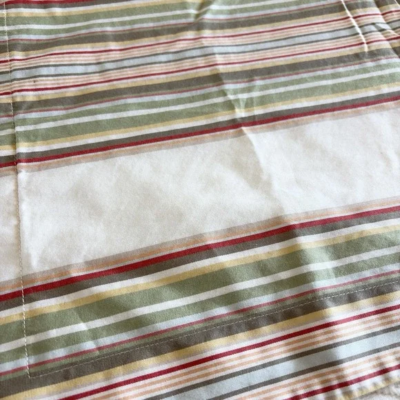 POTTERY BARN Striped 100% Organic Cotton Sham Euro 1 Pillow Cover Portugal