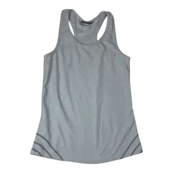 Oiselle size 6 small Gray Athletic tank Blue Accents yoga