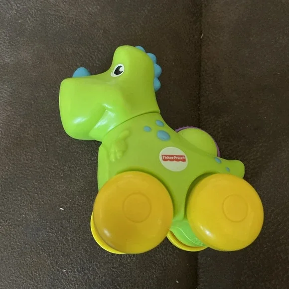 Fisher Price Green Dinosaur Rolling Clicker Pal Toy Amazing Animals Sensory 2017
