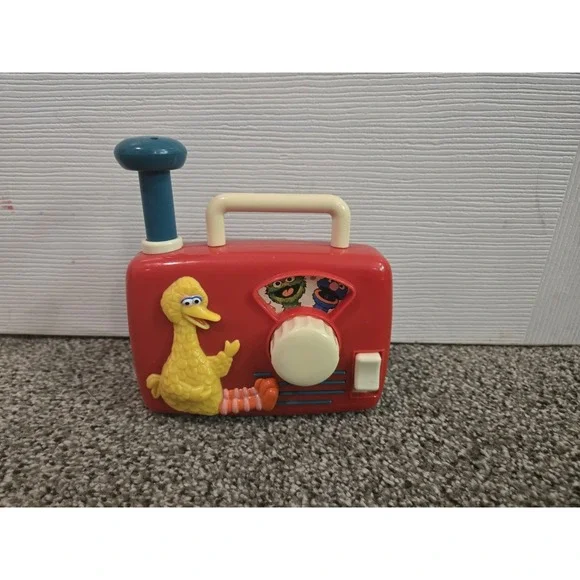 Sesame Street Big Bird 1990 Vintage Wind-Up Music Radio Box