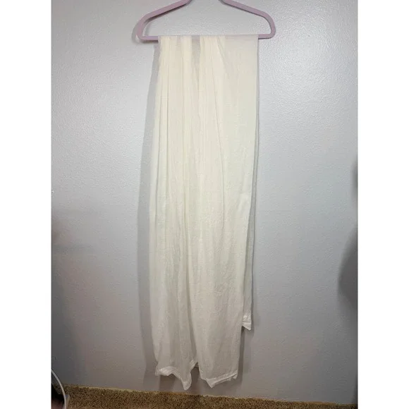 Pottery Barn Window Curtain Panel 44x96 White Cotton Voile Sheer Rod Pocket