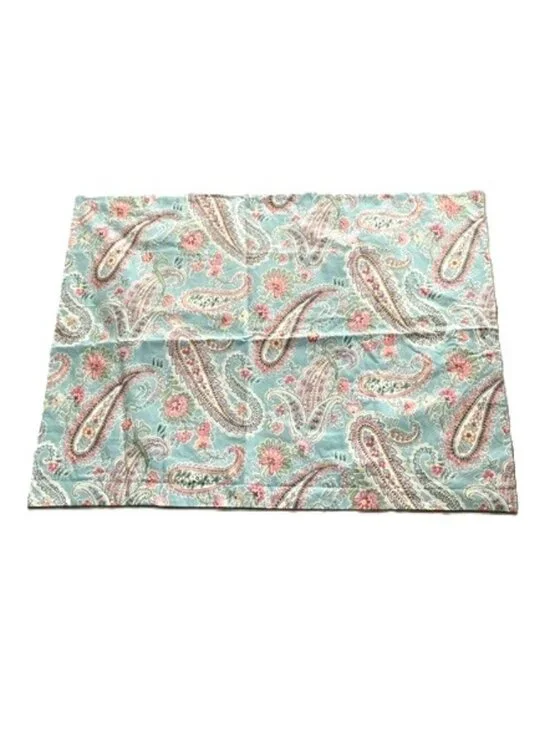 POTTERY BARN Paisley Light Blue Pillow Cotton Pillow Sham NEW Standard