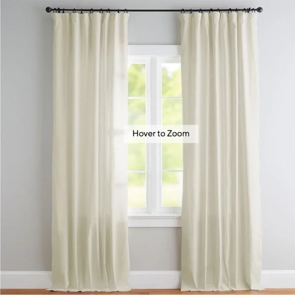Pottery Barn Cream Cotton Linen Curtain Panel
