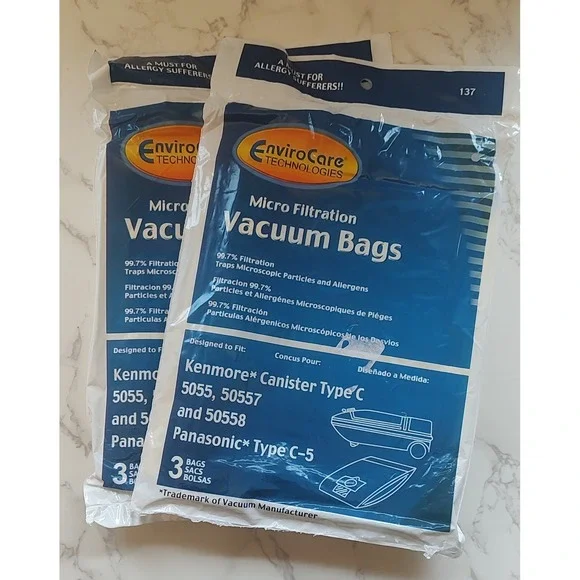 Sears Kenmore 5055 50557 50558 Vacuum Bags Type C & Q Micro Filtration 6 Bags