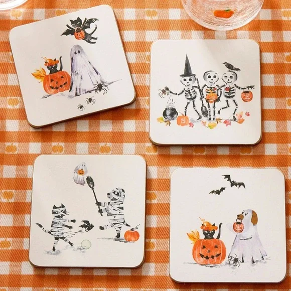 Pottery Barn Doug & Friends Coasters - Mixed of 4