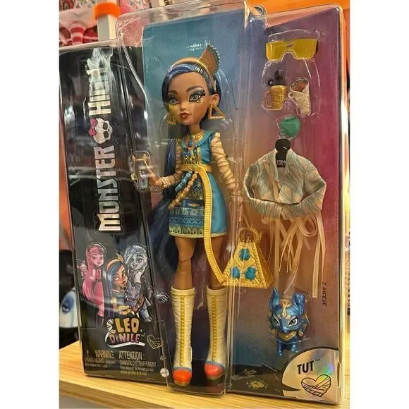 2022 Monster High Cleo DeNile Deluxe Set With Tut Cat Pet Doll New NIB