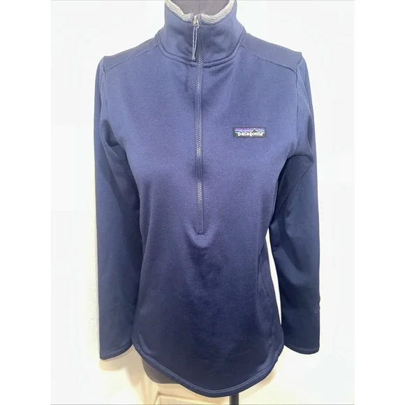 Patagonia‎ Micro D 1/4 Quarter Zip Fleece Pullover New Navy Blue Medium Women