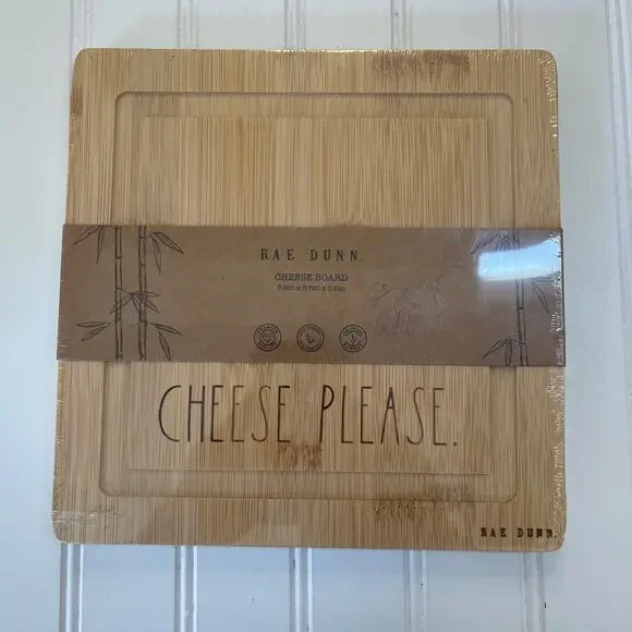 NWT NEW Rae Dunn Cheese Please Cheese Board Appetizers Gift Entertain Bamboo